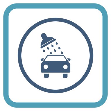 Oto yıkama vektör simgesi bir çerçeve içinde