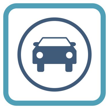 Araba vektör simgesi bir çerçeve içinde