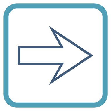 Ok sağ vektör simgesi bir çerçeve içinde