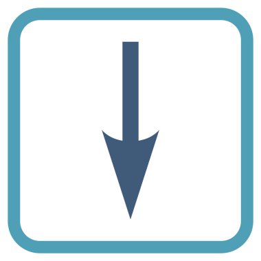 Vektör simgesi bir çerçeve içinde aşağı ok keskin