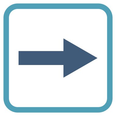 Ok sağ vektör simgesi bir çerçeve içinde