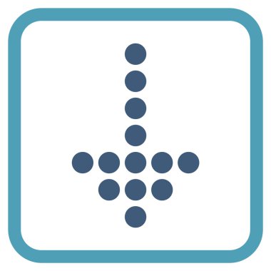 Vektör simgesi bir çerçeve içinde aşağı noktalı ok