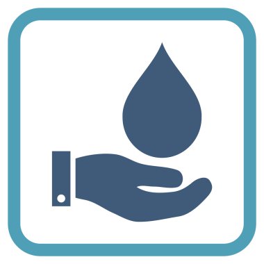 Su Servisi vektör simgesi bir çerçeve içinde