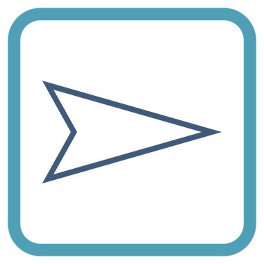 İşaretçi doğru vektör simgesi bir çerçeve içinde