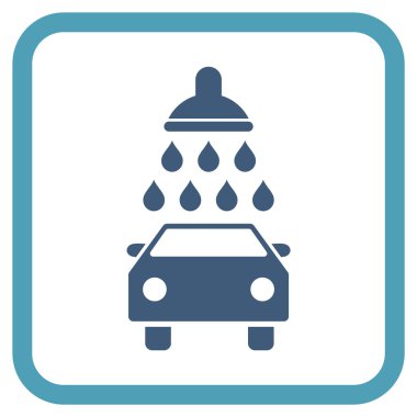 Araba duş vektör simgesi bir çerçeve içinde