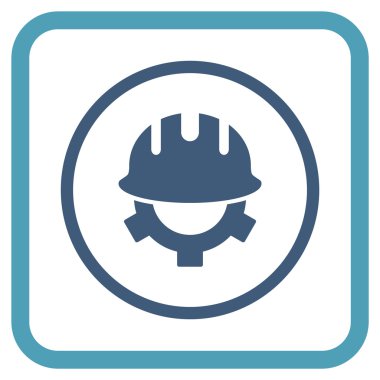 Geliştirme kask vektör simgesi bir çerçeve içinde