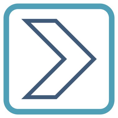 Ok ucu doğru vektör simgesi bir çerçeve içinde