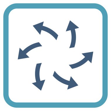 Santrifüj oklar bir çerçeve içinde simge vektör