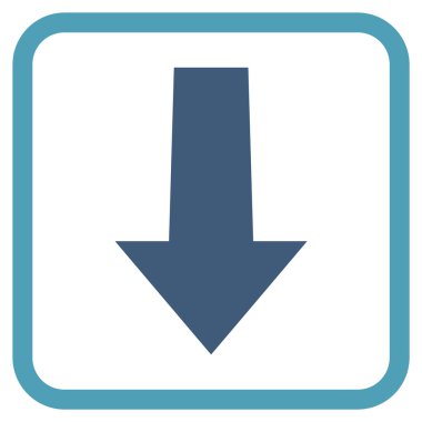 Vektör simgesi bir çerçeve içinde aşağı ok