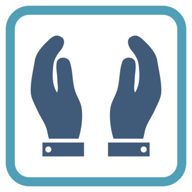 Bakım el vektör simgesi bir çerçeve içinde