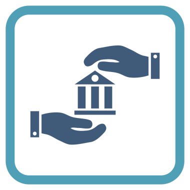 Banka hizmet vektör simgesi bir çerçeve içinde