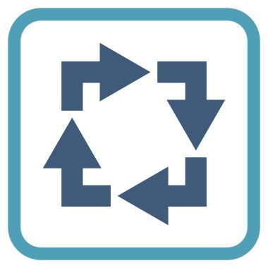 Geri dönüşüm vektör simgesi bir çerçeve içinde