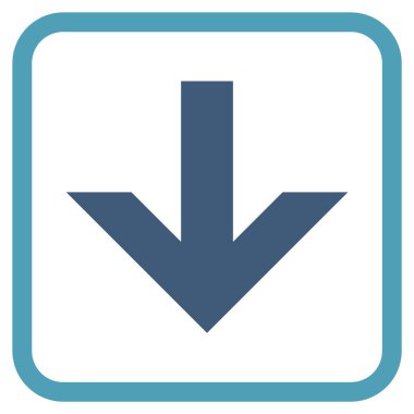 Vektör simgesi bir çerçeve içinde aşağı ok