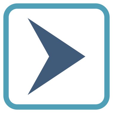 Ok ucu doğru vektör simgesi bir çerçeve içinde