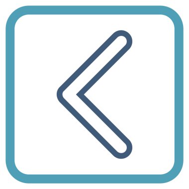 Ok ucu sol vektör simgesi bir çerçeve içinde