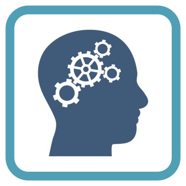 Beyin Gears vektör simgesi bir çerçeve içinde