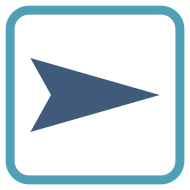 Ok ucu doğru vektör simgesi bir çerçeve içinde