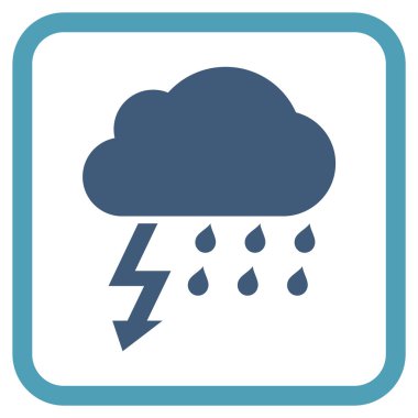 Fırtına vektör simgesi bir çerçeve içinde