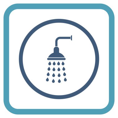 Duş vektör simgesi bir çerçeve içinde