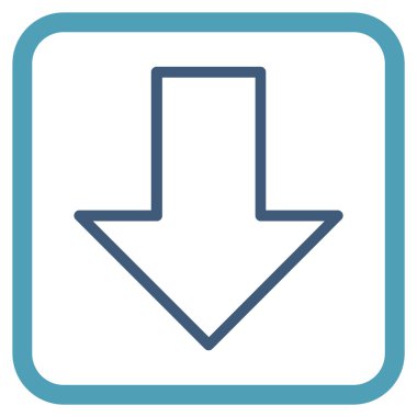 Vektör simgesi bir çerçeve içinde aşağı ok