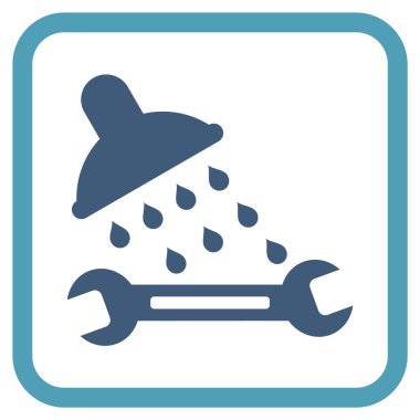 Duş sıhhi tesisat vektör simgesi bir çerçeve içinde