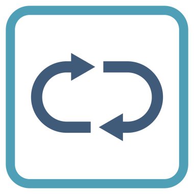 Geri dönüşüm vektör simgesi bir çerçeve içinde