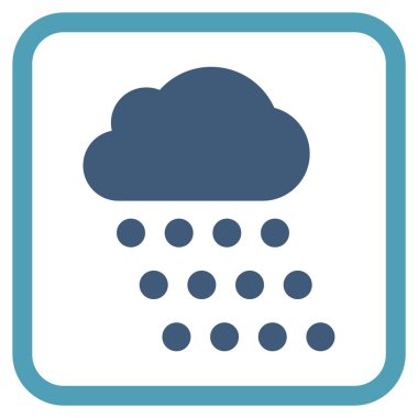 Yağmur bulutu vektör simgesi bir çerçeve içinde