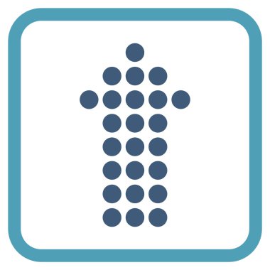 Vektör simgesi bir çerçeve içinde yukarı noktalı ok