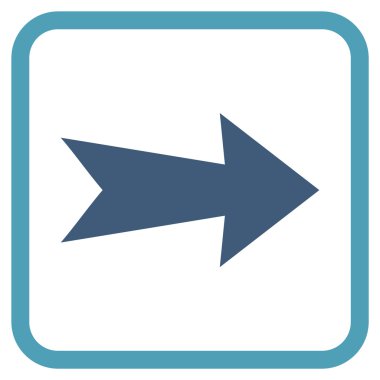 Ok sağ vektör simgesi bir çerçeve içinde