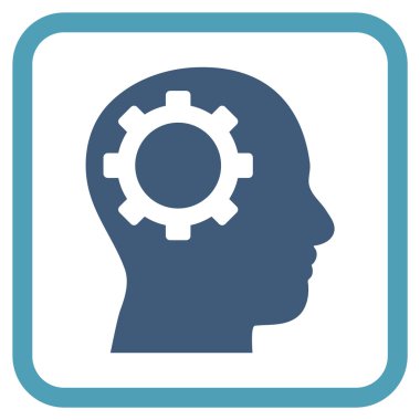 Akıl dişli vektör simgesi bir çerçeve içinde