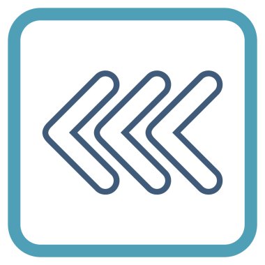 İşaretçi sol vektör simgesi bir çerçeve içinde üçlü