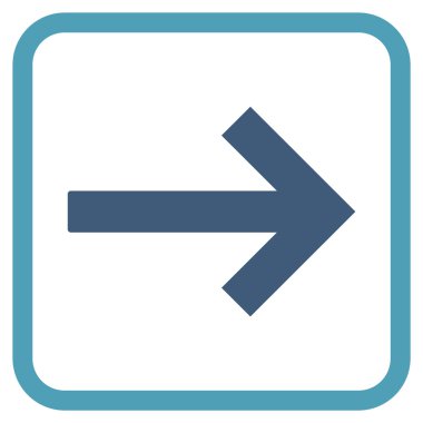 Sağ ok vektör simgesi bir çerçeve içinde