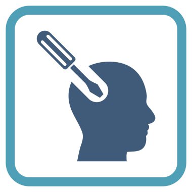 Beyin aracı vektör simgesi bir çerçeve içinde