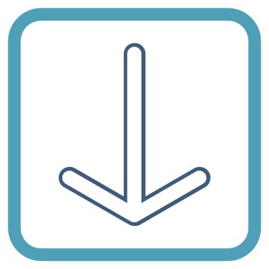 Vektör simgesi bir çerçeve içinde aşağı ok