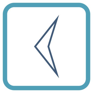 Ok ucu sol vektör simgesi bir çerçeve içinde