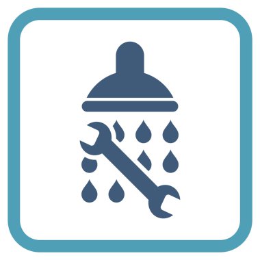 Duş sıhhi tesisat vektör simgesi bir çerçeve içinde