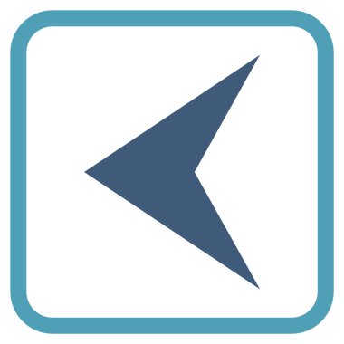 Ok ucu sol vektör simgesi bir çerçeve içinde