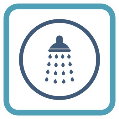 Duş vektör simgesi bir çerçeve içinde