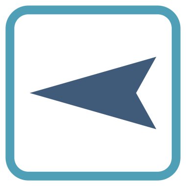 Ok ucu sol vektör simgesi bir çerçeve içinde