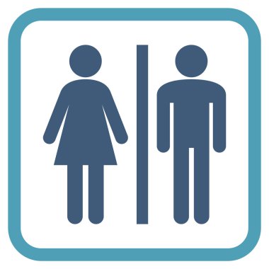 WC kişi bir çerçeve içinde simge vektör
