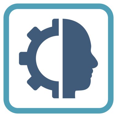 Cyborg dişli vektör simgesi bir çerçeve içinde