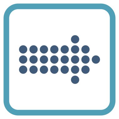 Noktalı ok doğru vektör simgesi bir çerçeve içinde