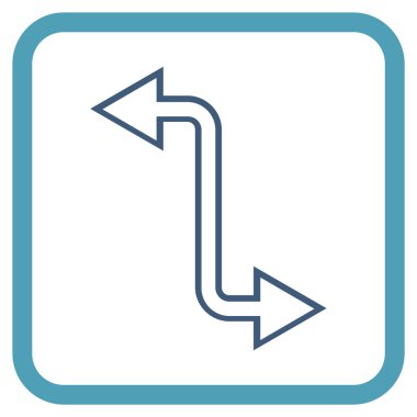 Eğri Exchange ok vektör simgesi bir çerçeve içinde