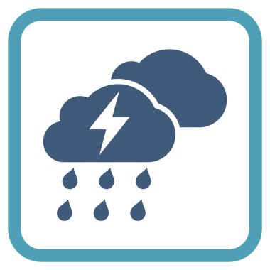 Fırtına bulutları vektör simgesi bir çerçeve içinde