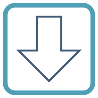 Vektör simgesi bir çerçeve içinde aşağı ok