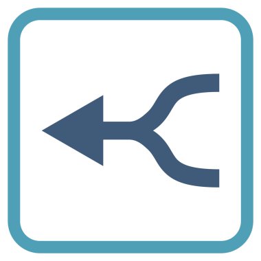 Ok sol vektör simgesi bir çerçeve içinde birleştirmek