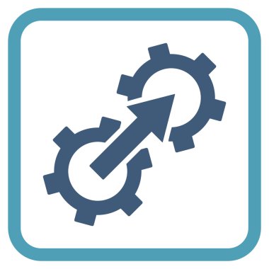 Dişli Tümleştirme vektör simgesi bir çerçeve içinde