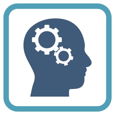 Beyin Gears vektör simgesi bir çerçeve içinde