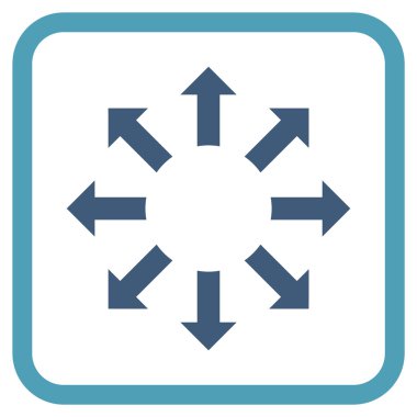 Genişletin okları vektör simgesi bir çerçeve içinde