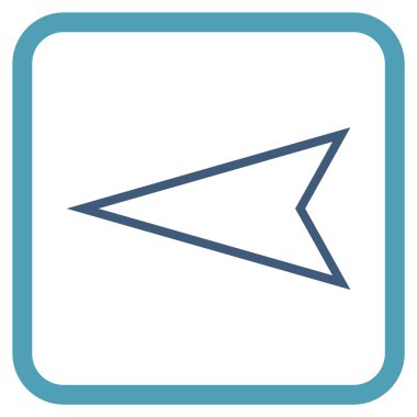 İşaretçi sol vektör simgesi bir çerçeve içinde